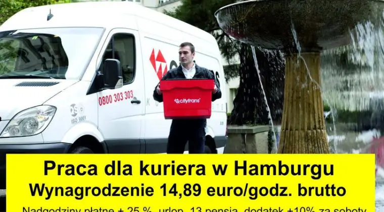 Praca dla kurierów, zatrudnienie bezpośrednio u pracodawcy niemieckiego.