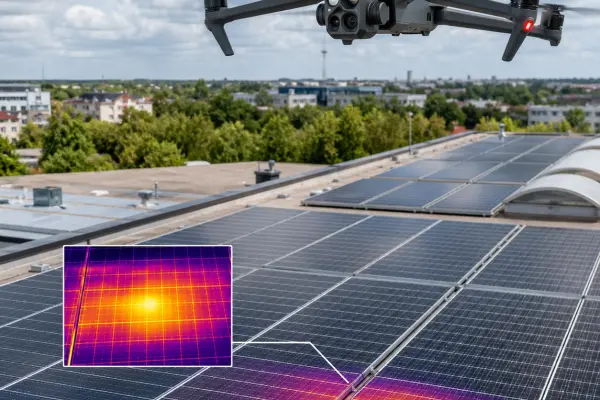 Wykonujemy pomiary elektryczne i termowizję PV z drona.