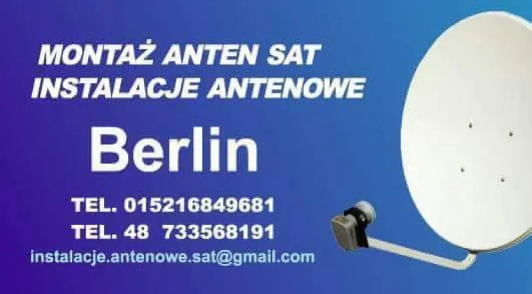 Montaż   Anten   Satelitarnych   Instalacje   Antenowe   SAT   BERLIN