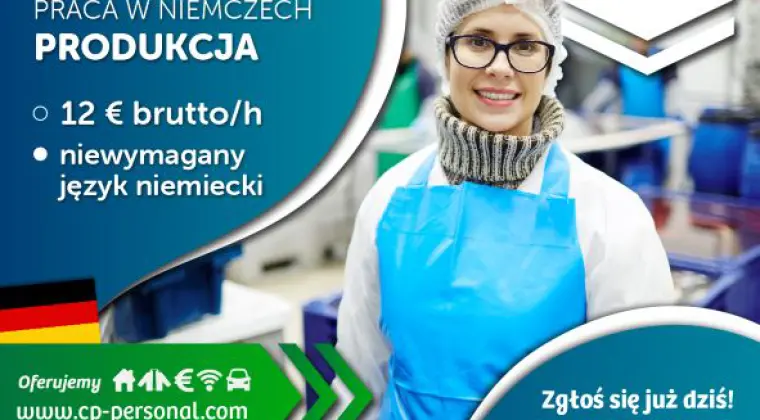 Pracownik produkcji (k/m) bez znajomości języka - nawet do 12,50 € bru