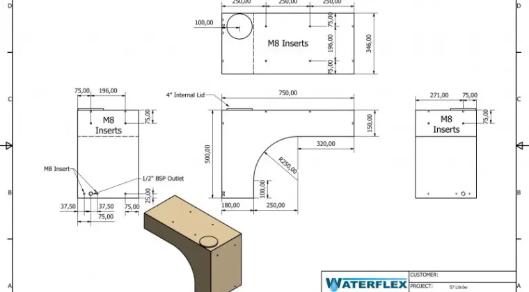 zbiornik na nadkole do kampera 57 litrów