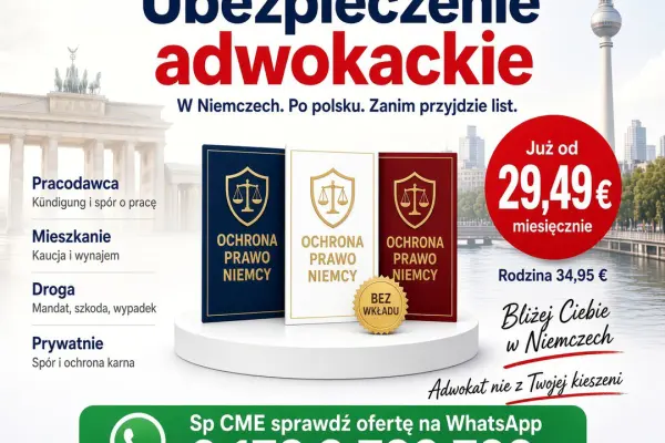 Ubezpieczenie adwokackie w Niemczech po polsku, od 29,49 €