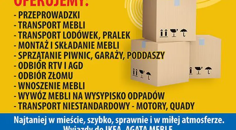 Transport Przeprwadzki Utylizacja Tragarze Bagażówka OD 29ZŁ NAJTANIEJ