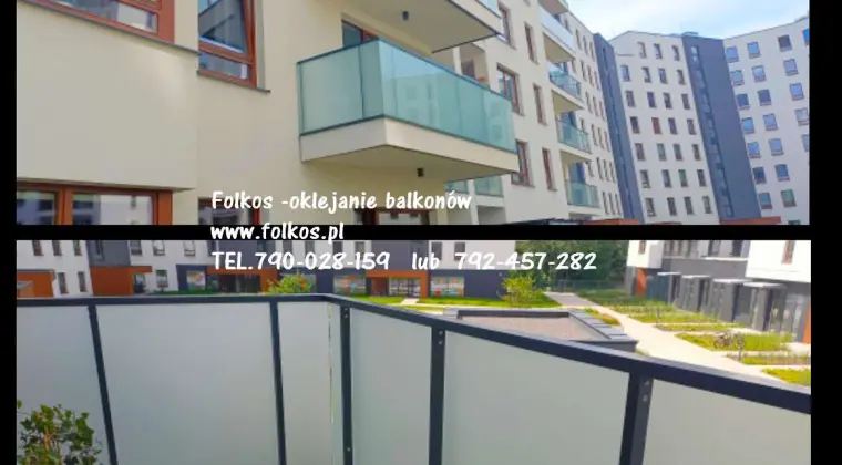 Oklejamy balkony w Warszawie- Folie matowe na szklane szyby balkonowe -Usługa oklejania balkony Wawa