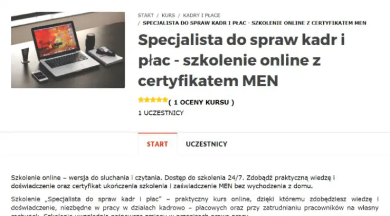 Kurs Specjalista ds. kadr i płac z zaśw. MEN