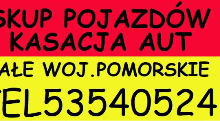 SKUP AUT KASACJA 535405245 ELBLĄG MALBORK STAROGARD GDAŃSKI GDYNIA